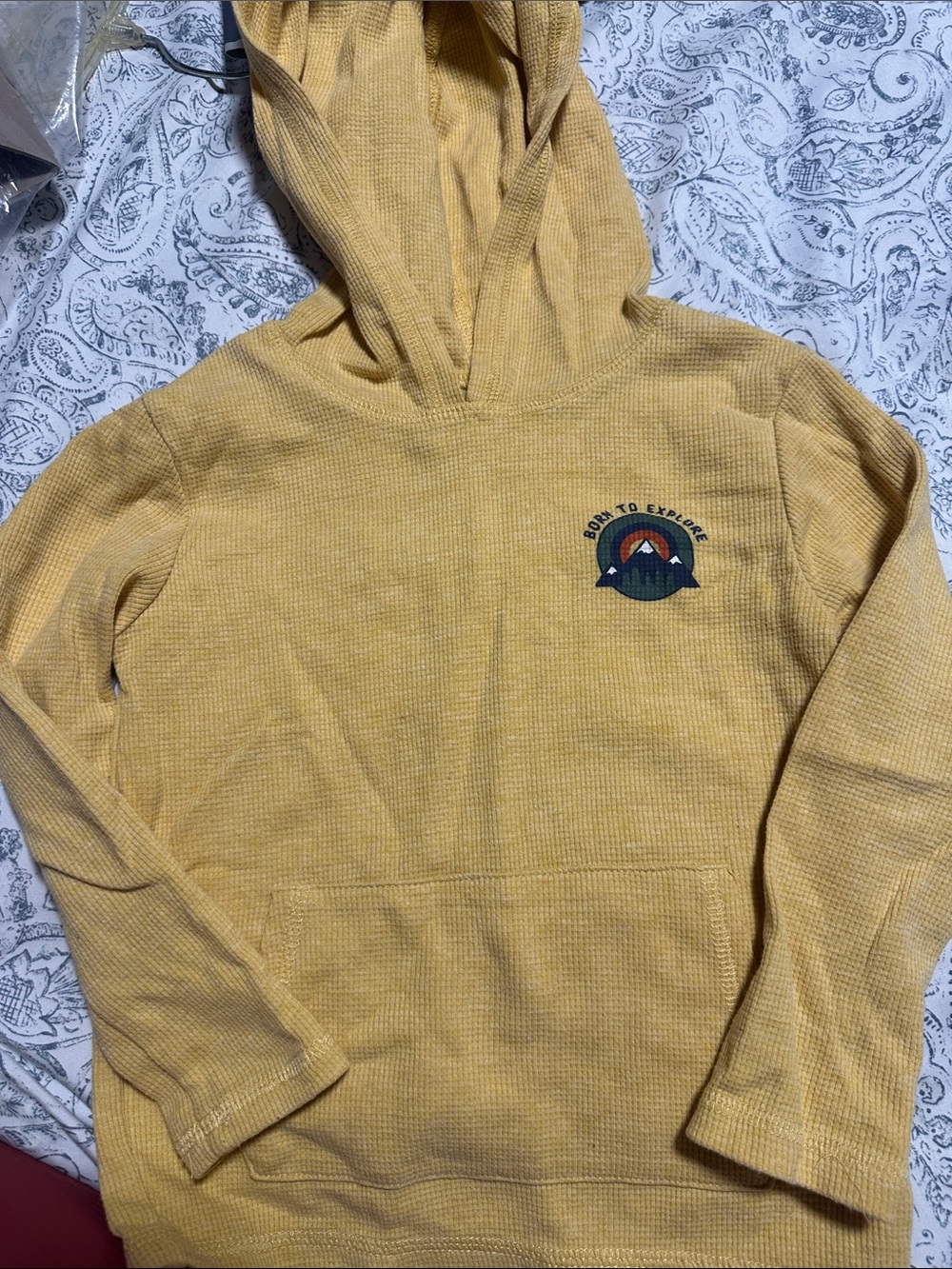 Yellow waffle knit boys top